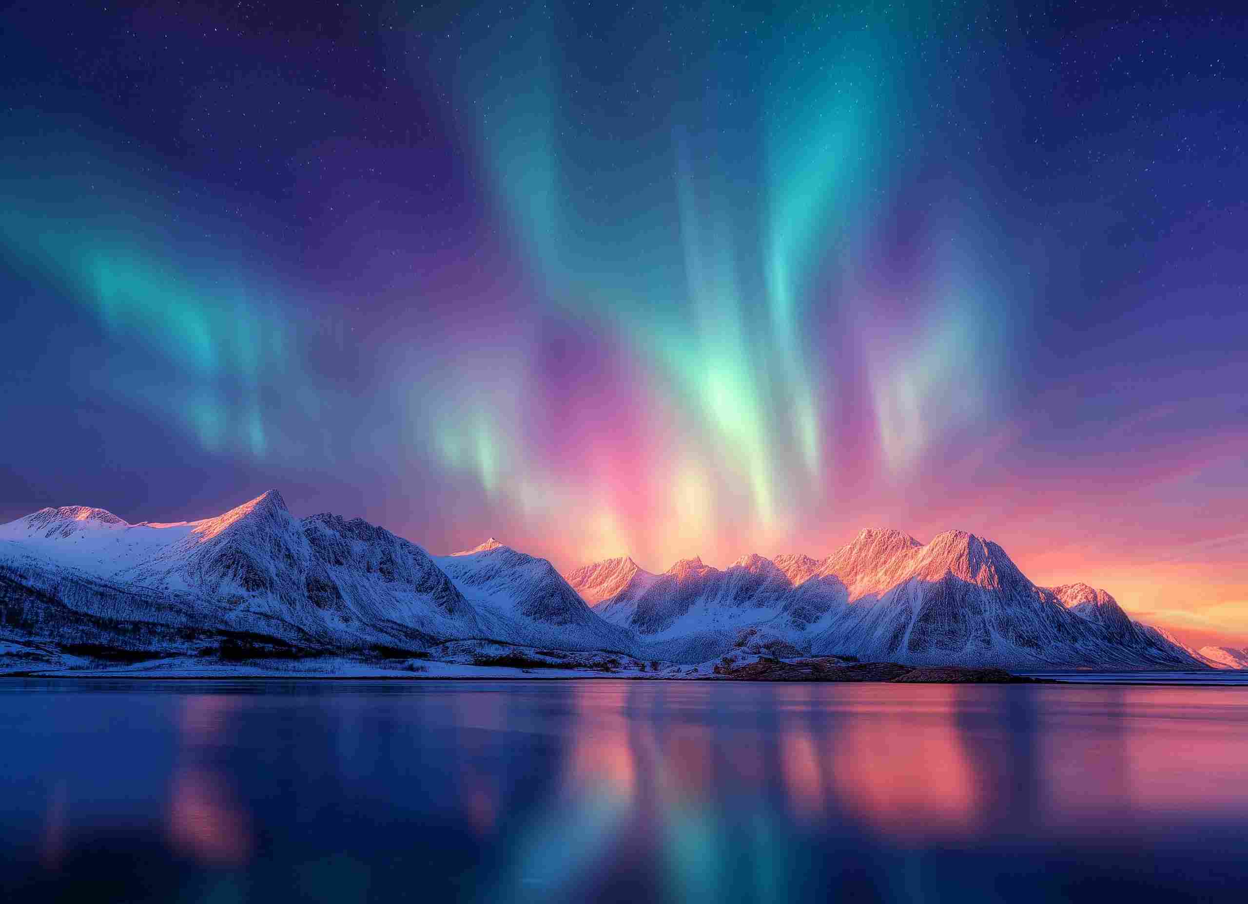 花瓣素材_常规内容-风光系列实景感雪山极光背景_194619756